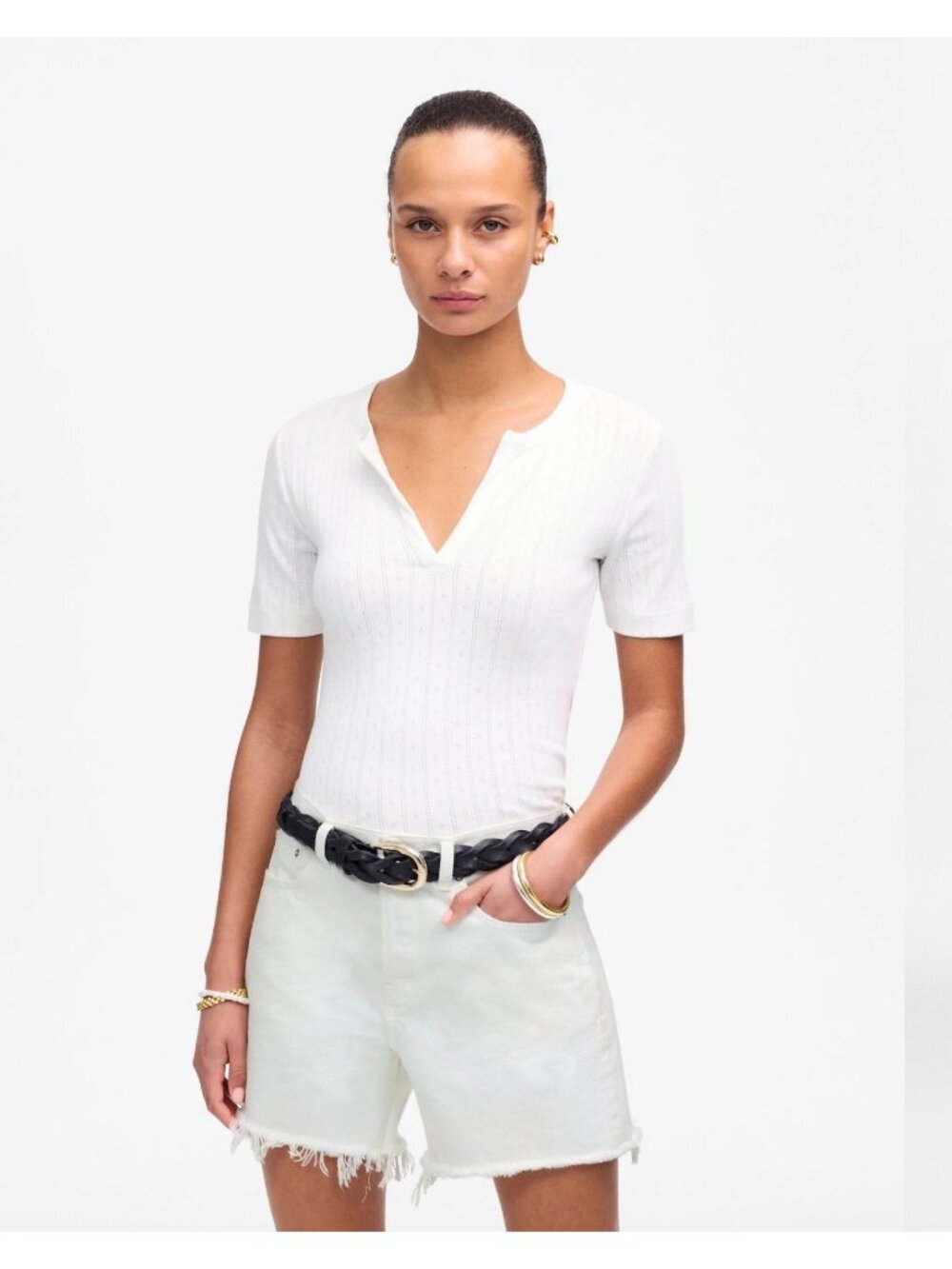 NWT Madewell The Brynn Long Short in Pure White - Size: 26